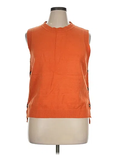 Pre-owned Unbranded Sweater Vest In Orange