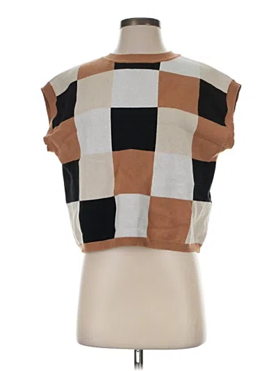 Pre-owned Unbranded Sweater Vest In Tan