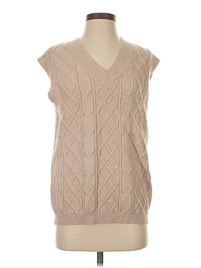 Pre-owned Unbranded Sweater Vest In Tan