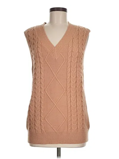Pre-owned Unbranded Sweater Vest In Tan