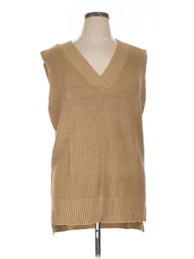 Pre-owned Unbranded Sweater Vest In Tan