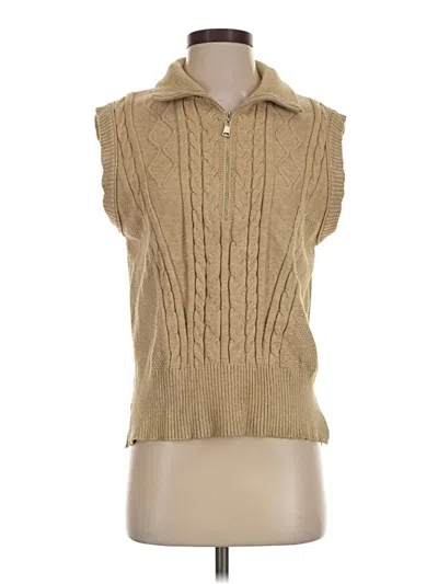 Pre-owned Unbranded Sweater Vest In Tan