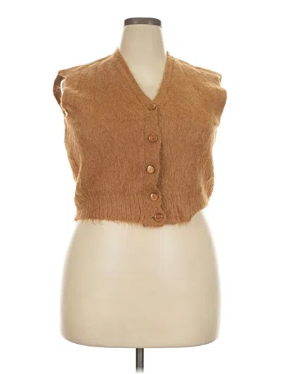 Pre-owned Unbranded Sweater Vest In Tan