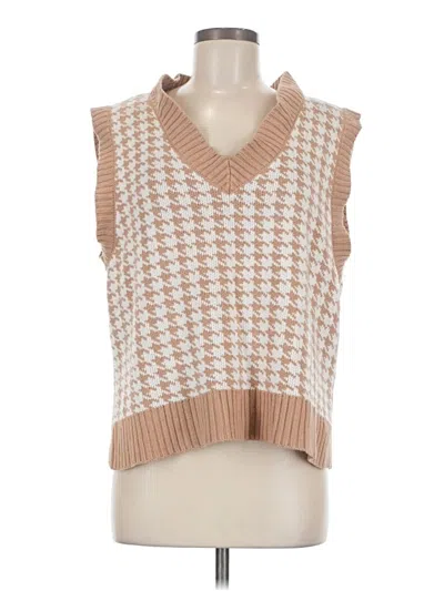 Pre-owned Unbranded Sweater Vest In Tan