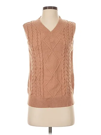 Pre-owned Unbranded Sweater Vest In Tan