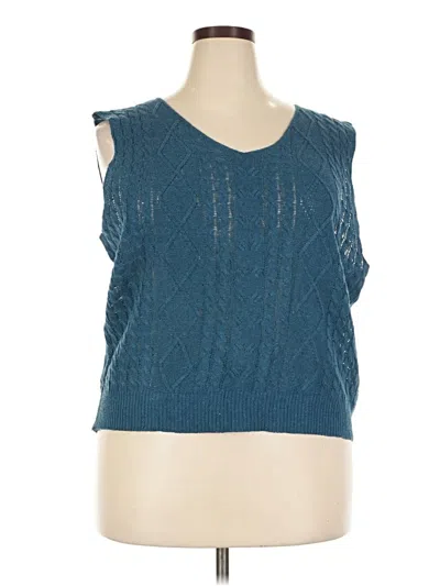 Pre-owned Unbranded Sweater Vest In Teal