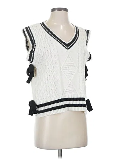 Pre-owned Unbranded Sweater Vest In White
