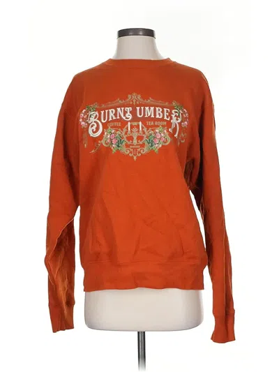 Pre-owned Unbranded Sweatshirt In Orange