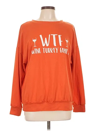 Pre-owned Unbranded Sweatshirt In Orange