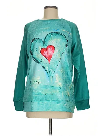 Pre-owned Unbranded Sweatshirt In Teal