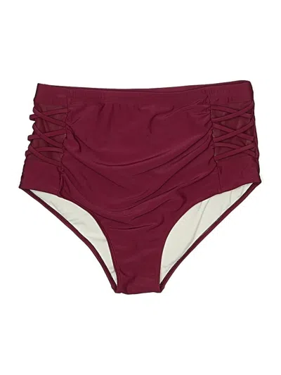 Pre-owned Unbranded Swimsuit Bottoms In Burgundy