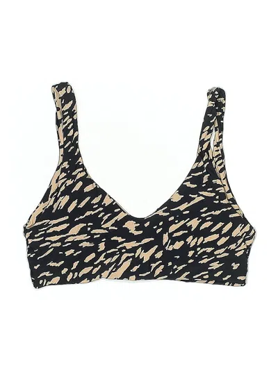 Pre-owned Unbranded Swimsuit Top Black Animal Print Pattern Swimwear