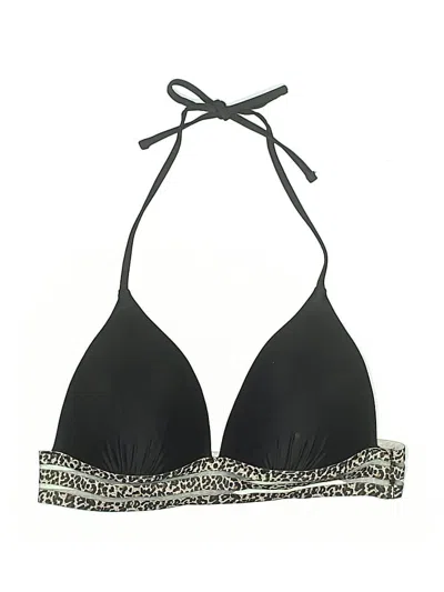 Pre-owned Unbranded Swimsuit Top Black Animal Print Pattern Swimwear