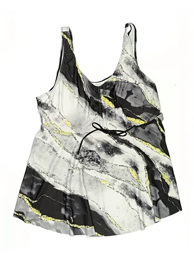 Pre-owned Unbranded Swimsuit Top Black Camo Pattern Swimwear