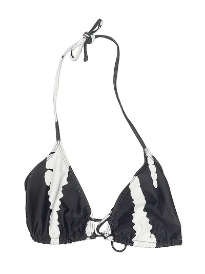 Pre-owned Unbranded Swimsuit Top Black Chevron/herringbone Pattern Swimwear