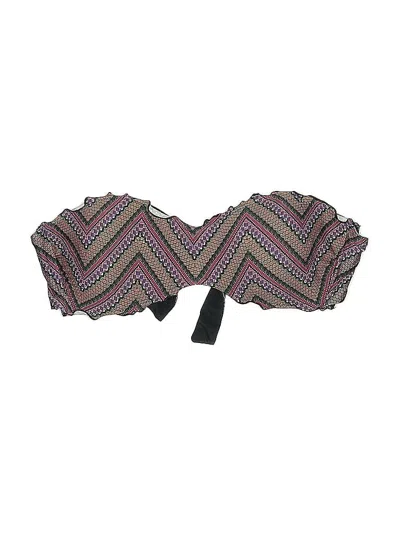 Pre-owned Unbranded Swimsuit Top Black Chevron/herringbone Pattern Swimwear