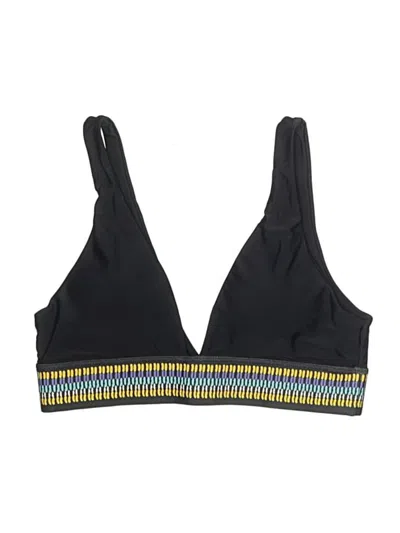 Pre-owned Unbranded Swimsuit Top Black Chevron/herringbone Pattern Swimwear