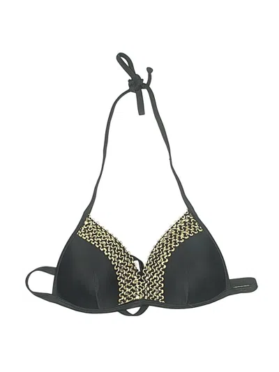 Pre-owned Unbranded Swimsuit Top Black Chevron/herringbone Pattern Swimwear