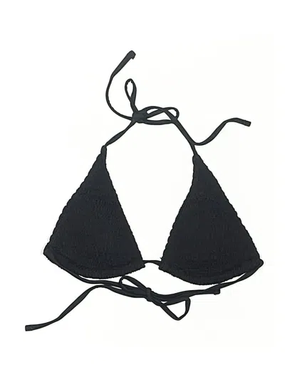 Pre-owned Unbranded Swimsuit Top Black Chevron/herringbone Pattern Swimwear