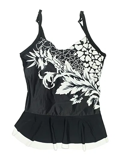 Pre-owned Unbranded Swimsuit Top Black Graphic Pattern Swimwear
