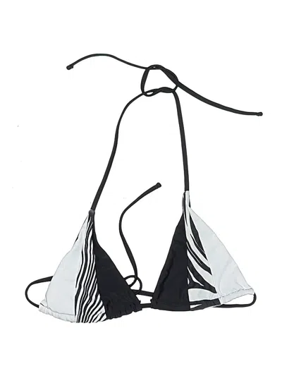 Pre-owned Unbranded Swimsuit Top Black Graphic Pattern Swimwear