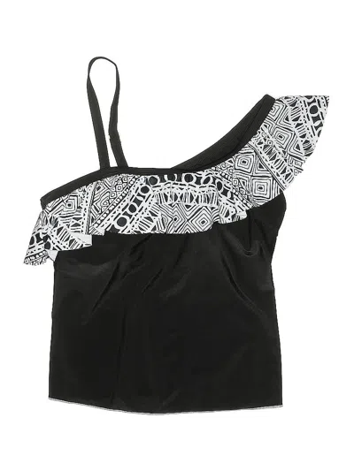 Pre-owned Unbranded Swimsuit Top Black Paisley Pattern Swimwear