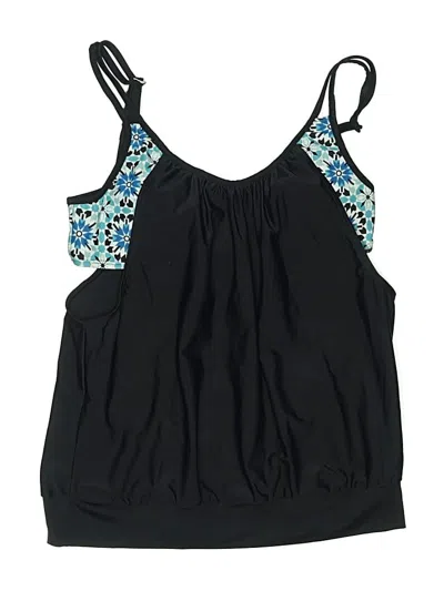 Pre-owned Unbranded Swimsuit Top Black Paisley Pattern Swimwear