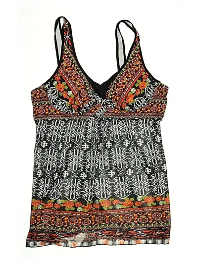 Pre-owned Unbranded Swimsuit Top Black Paisley Pattern Swimwear