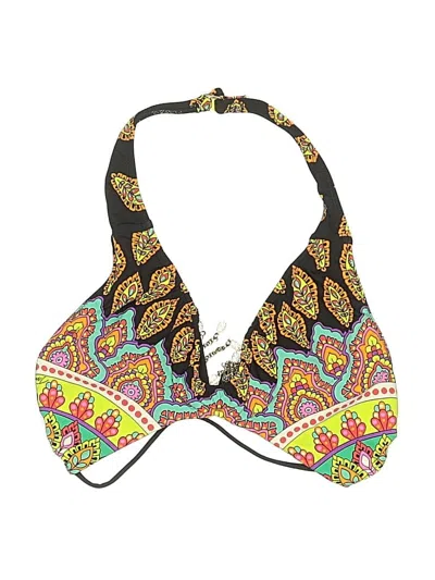 Pre-owned Unbranded Swimsuit Top Black Paisley Pattern Swimwear