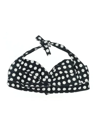 Pre-owned Unbranded Swimsuit Top Black Polka Dots Pattern Swimwear