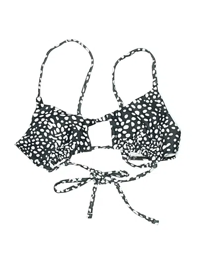 Pre-owned Unbranded Swimsuit Top Black Polka Dots Pattern Swimwear