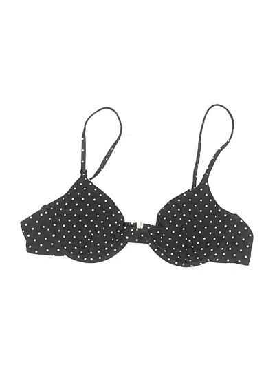 Pre-owned Unbranded Swimsuit Top Black Polka Dots Pattern Swimwear