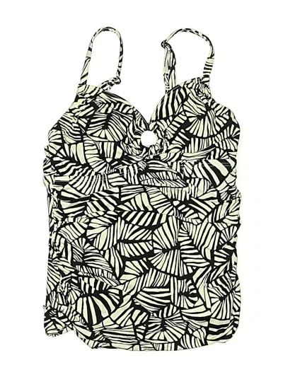 Pre-owned Unbranded Swimsuit Top Black Print Pattern Swimwear