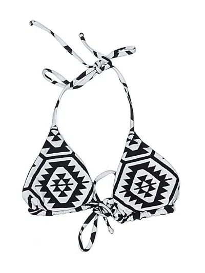 Pre-owned Unbranded Swimsuit Top Black Print Pattern Swimwear