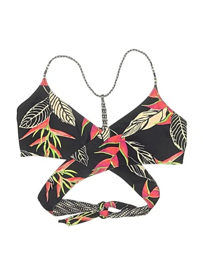Pre-owned Unbranded Swimsuit Top Black Print Pattern Swimwear