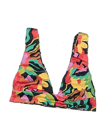 Pre-owned Unbranded Swimsuit Top Black Print Pattern Swimwear