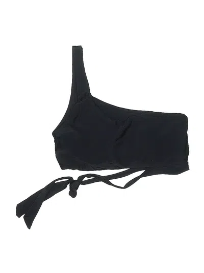 Pre-owned Unbranded Swimsuit Top Black Solid Pattern Swimwear