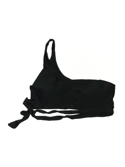 Pre-owned Unbranded Swimsuit Top Black Solid Pattern Swimwear