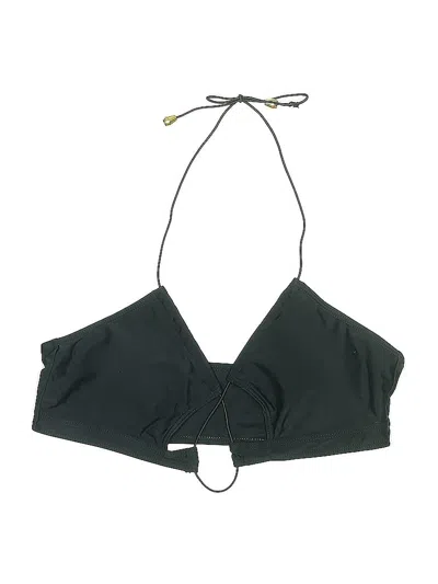 Pre-owned Unbranded Swimsuit Top Black Solid Pattern Swimwear