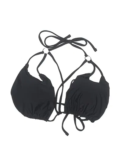 Pre-owned Unbranded Swimsuit Top Black Solid Pattern Swimwear