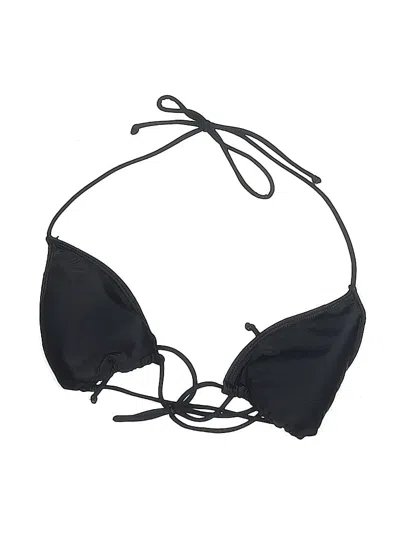 Pre-owned Unbranded Swimsuit Top Black Solid Pattern Swimwear