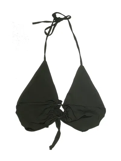 Pre-owned Unbranded Swimsuit Top Black Solid Pattern Swimwear