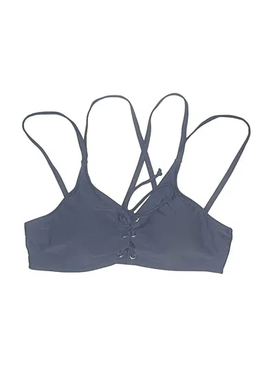 Pre-owned Unbranded Swimsuit Top Black Solid Pattern Swimwear