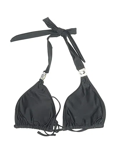 Pre-owned Unbranded Swimsuit Top Black Solid Pattern Swimwear