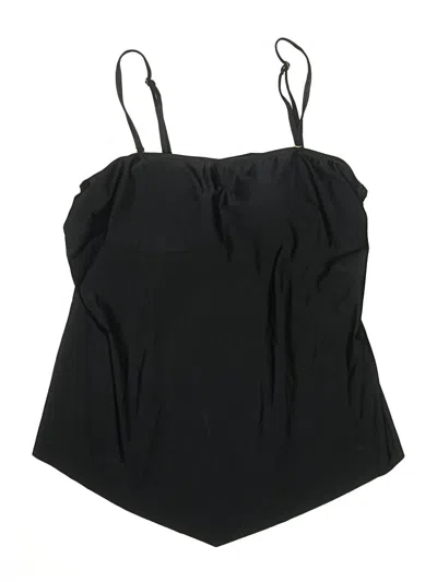 Pre-owned Unbranded Swimsuit Top Black Solid Pattern Swimwear