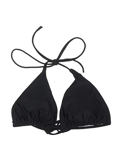 Pre-owned Unbranded Swimsuit Top Black Solid Pattern Swimwear