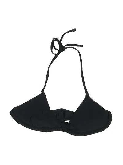 Pre-owned Unbranded Swimsuit Top Black Solid Pattern Swimwear