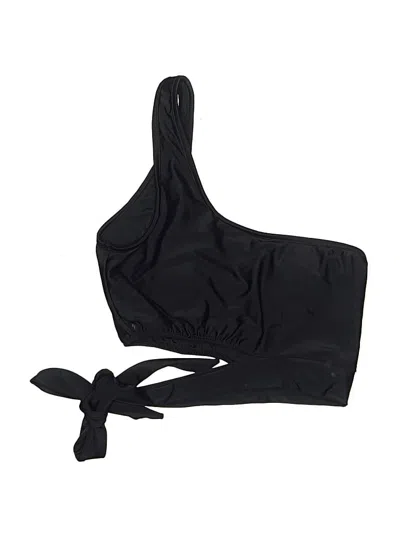 Pre-owned Unbranded Swimsuit Top Black Solid Pattern Swimwear