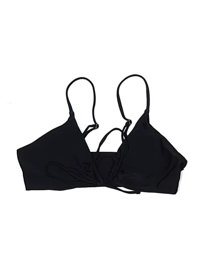 Pre-owned Unbranded Swimsuit Top Black Solid Pattern Swimwear