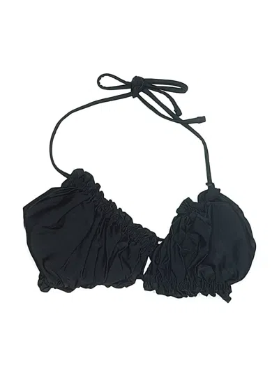 Pre-owned Unbranded Swimsuit Top Black Solid Pattern Swimwear